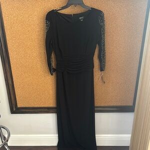 Grace Black Asymmetrical Gown 3/4 Sleeve